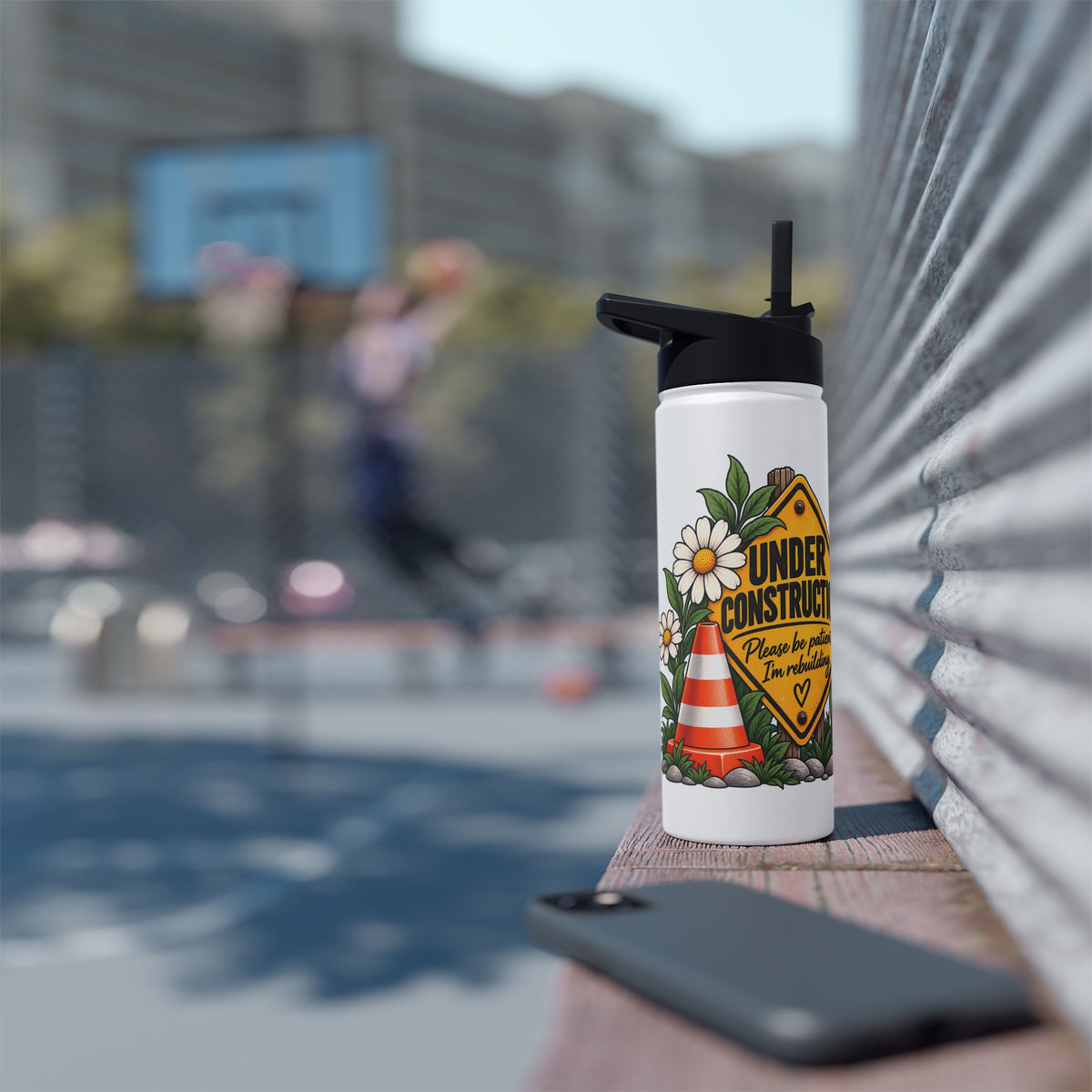 Under Construction — 18 oz Stainless Steel Water Bottle | Still Becoming — Roots Recovery Housing