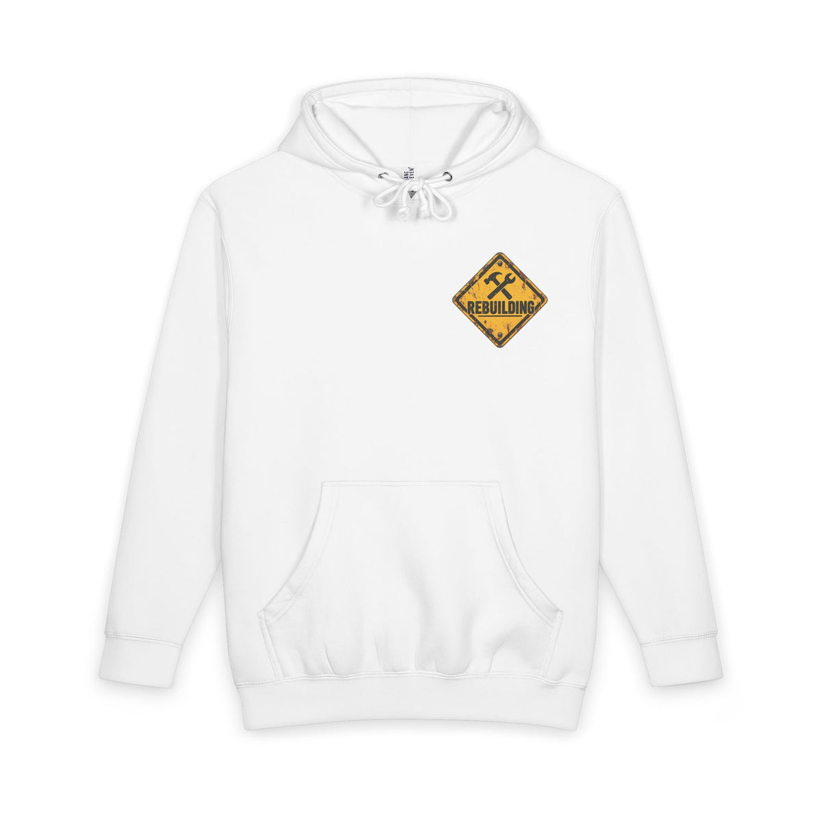 Under Construction — Unisex Hoodie | I’m Rebuilding — Roots Recovery Housing