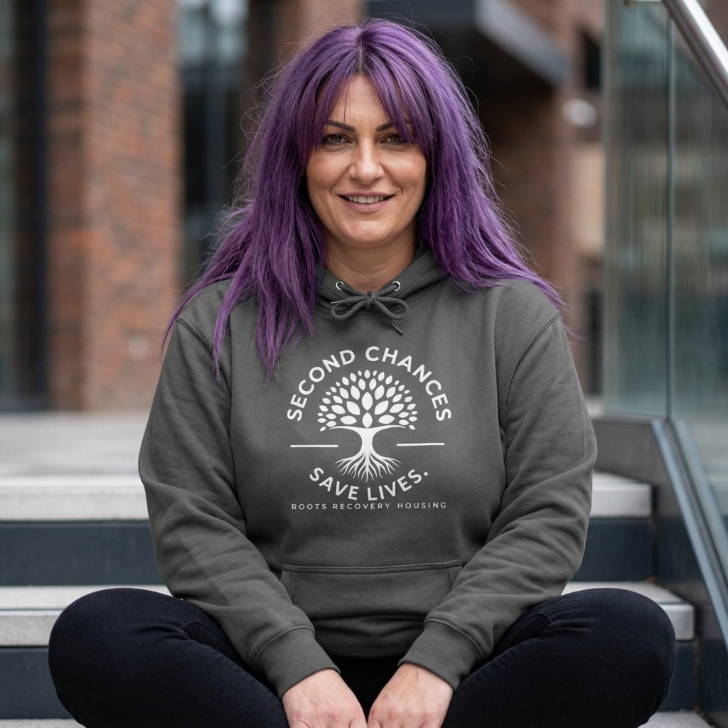 Second Chances Save Lives Hoodie — Roots Recovery Housing