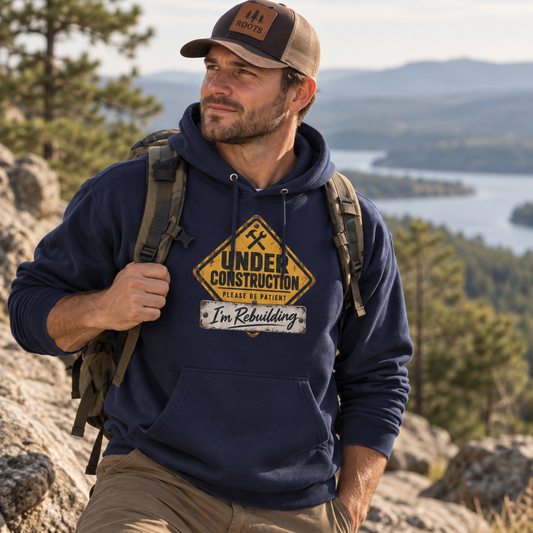 Under Construction — Unisex Hoodie Roots Recovery Housing